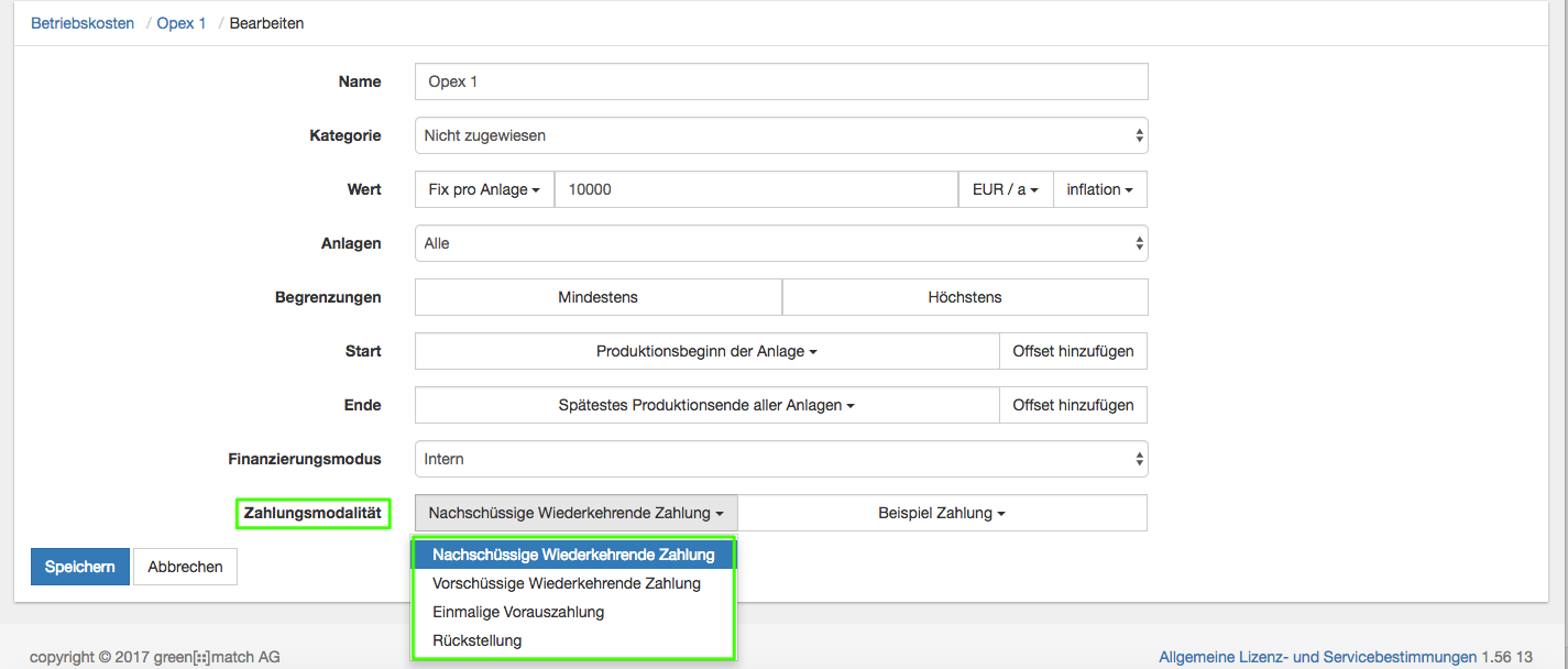 wiederkehrende Zahlung