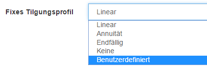 Neue Tilgungsprofile